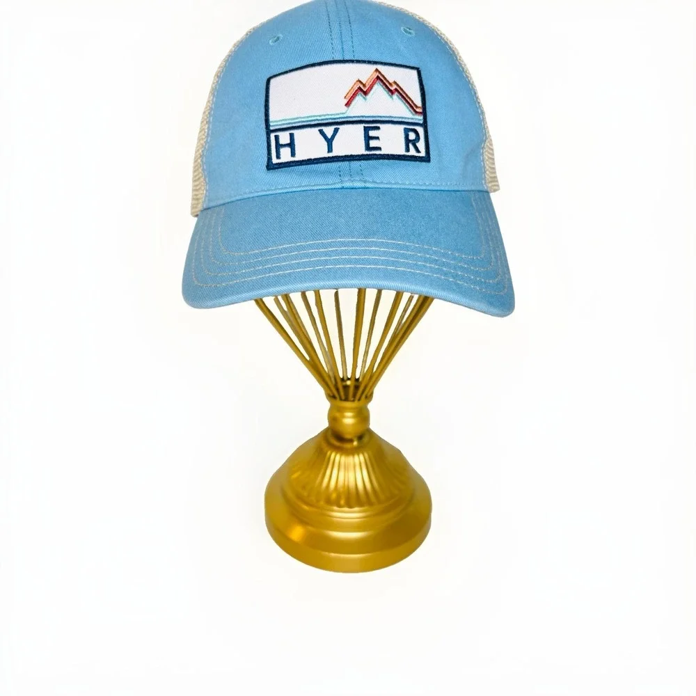 Hyer Boots Richardson 111 Trucker Hat Cap Blue Unstructured Snapback Western MD